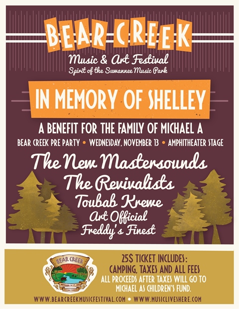 Bear Creek Music & Art Festival Announces Benefit in Memory of Shelley Allegretto
