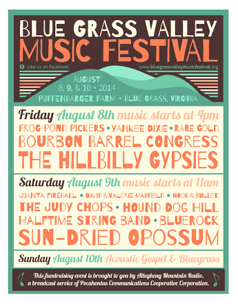 Allegheny Mountain Radio Presents: The 2nd Annual Blue Grass Valley Music Fest