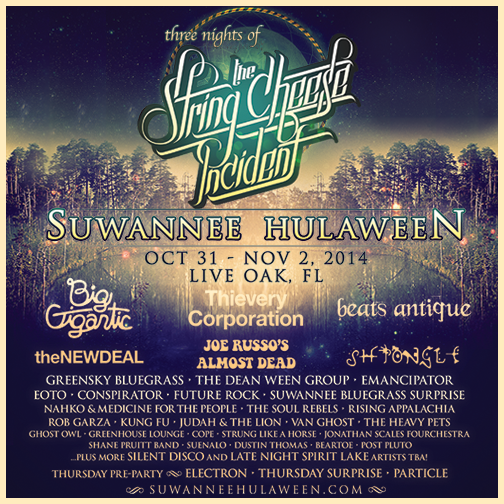 THE STRING CHEESE INCIDENT’S SUWANNEE HULAWEEN ANNOUNCES FULL WAVE OF ADDITIONAL ARTISTS + MORE