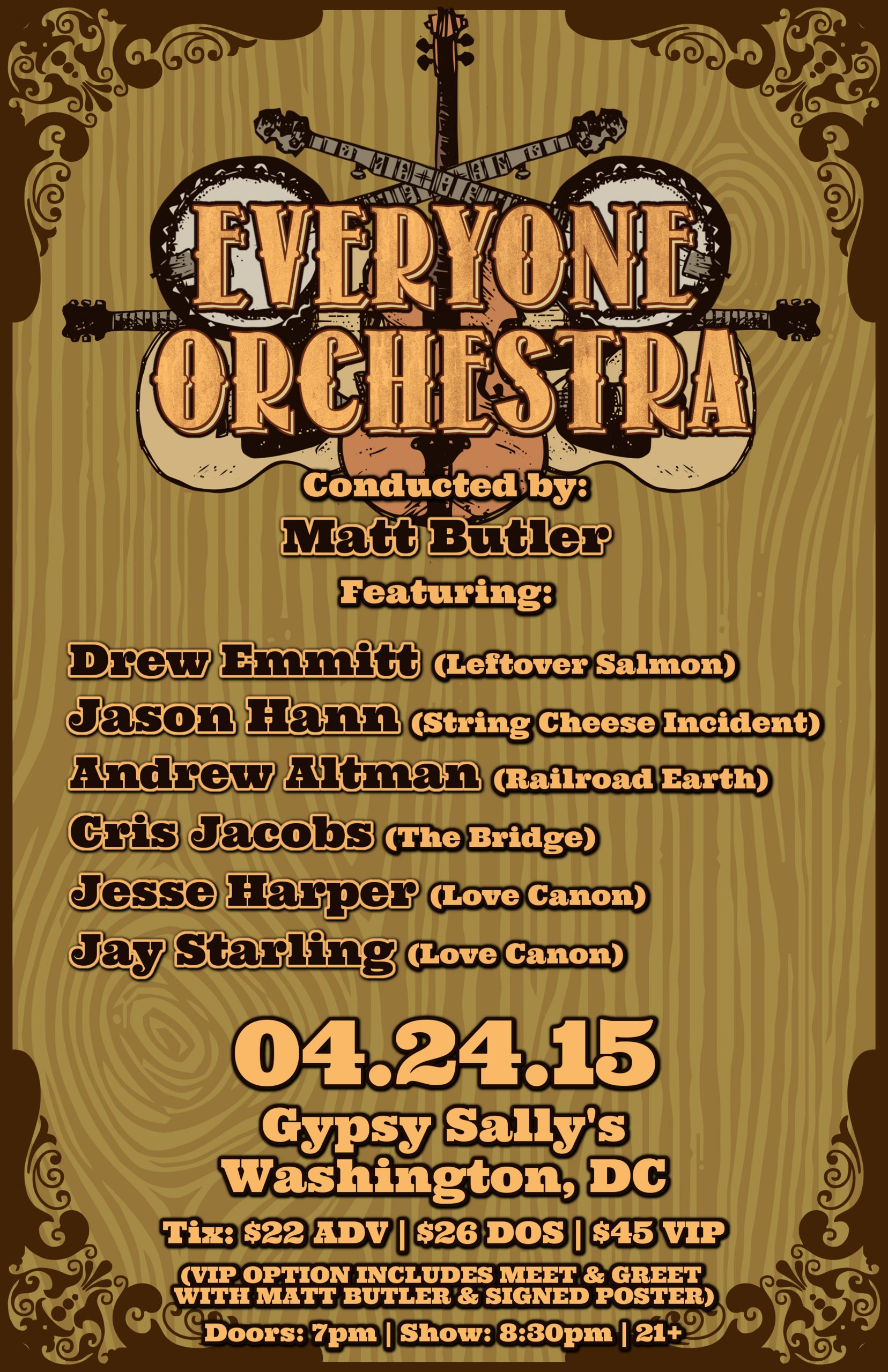 The Everyone Orchestra Plays Gypsy Sally’s Fri 4/24 w/ Members of Leftover Salmon, String Cheese Incident, Railroad Earth, The Bridge, and Love Canon