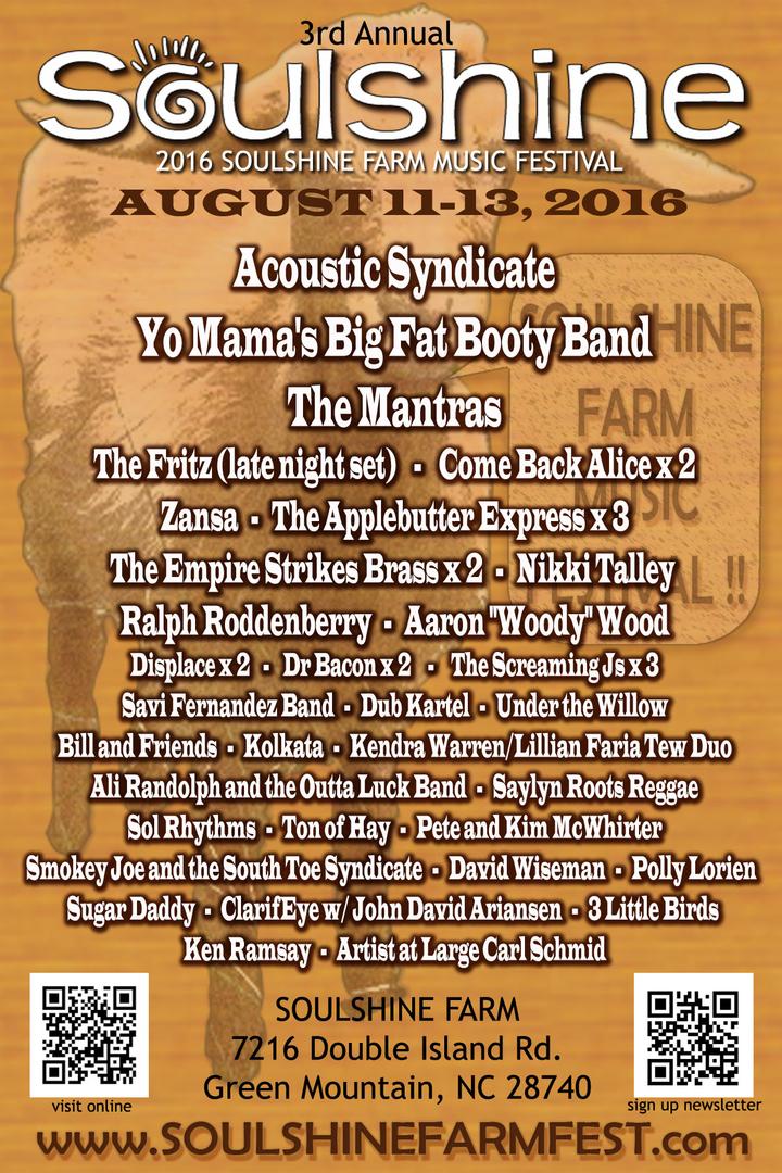 Soulshine Farm Music Festival Aug 11-13 Announces Acoustic Syndicate, The Mantras and more!