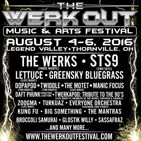 Werk Out Music & Art Festival Preview: Aug 4-6, 2016, Thornville, OH