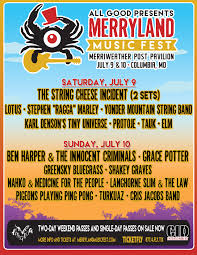 Merryland Music Festival Preview July 9th and 10th, 2016 at Merriweather Post Pavilion