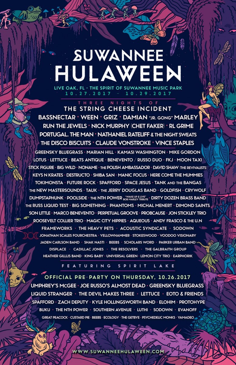 Suwannee Hulaween Announces Phase 2 Lineup for October 27-29 2017 Event