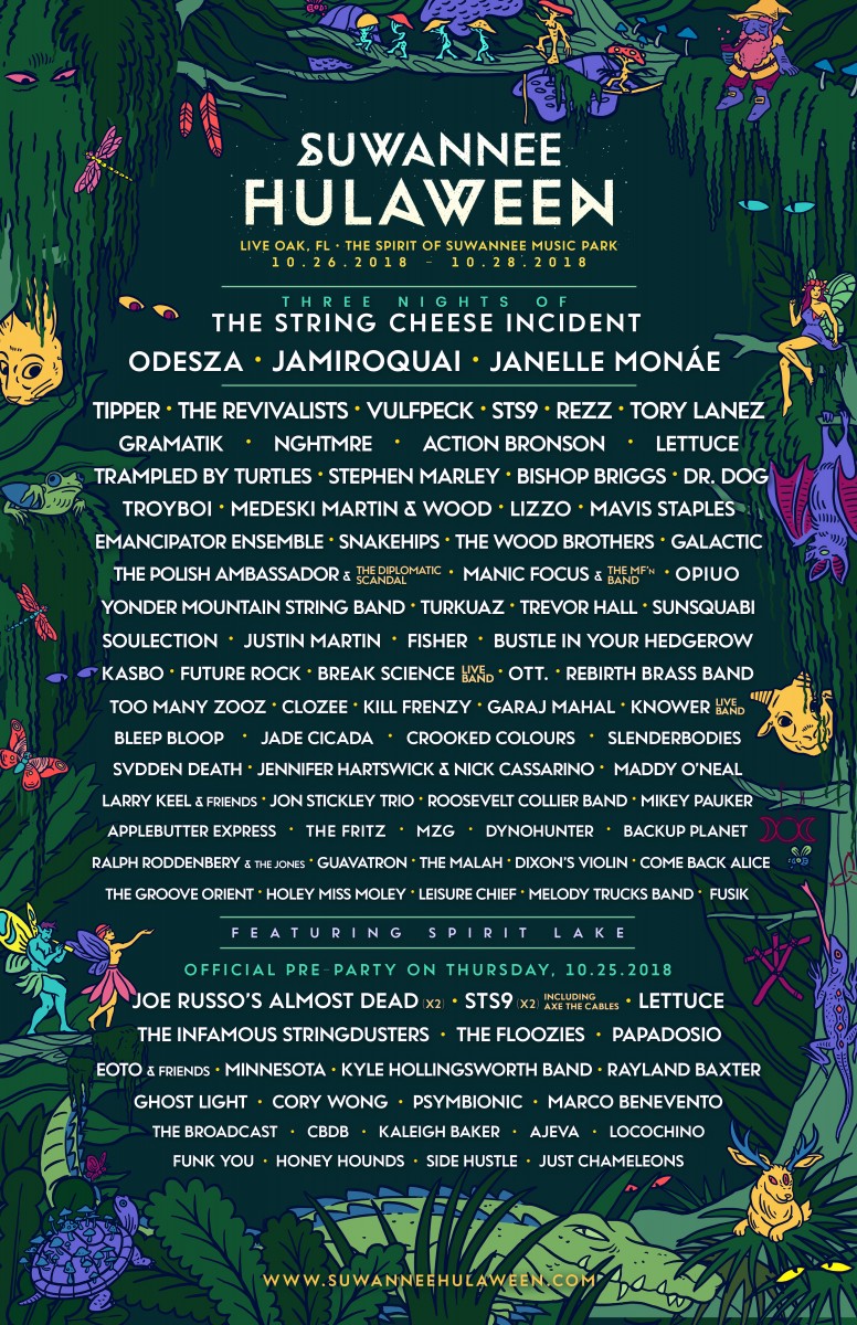 Suwannee Hulaween Reveals Complete Musical Lineup for October 26-28, 2018 Festival